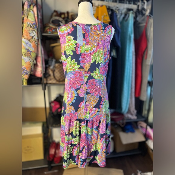 New ivy lane stainmart multicolor flower & Leaf sundress Sz L - Picture 6 of 9